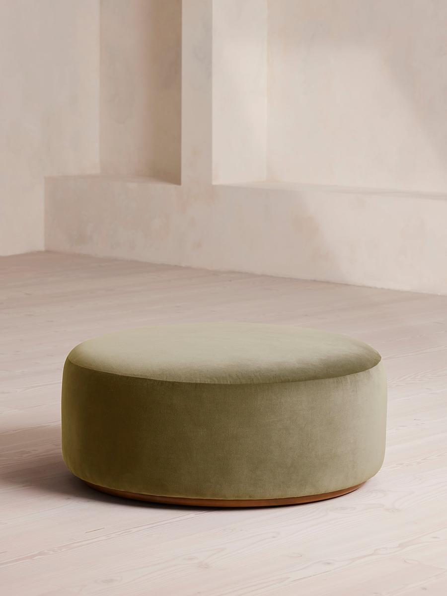 Lichen Velvet Aline Ottoman